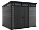 Keter 9’x 7′ Cortina Heavy Duty Plastic Pent Shed – Dark Grey-oakleysgardenmachine- Free shipping