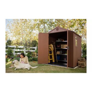 Keter 6’x6′ Darwin Heavy Duty Plastic Garden Shed – Brown-oakleysgardenmachine- Free shipping