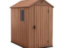 Keter 4’x6′ Darwin Heavy Duty Plastic Garden Shed – Brown-oakleysgardenmachine- Free shipping